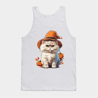 Magical Orange Hat Cat Tank Top